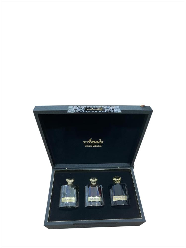 طقم عطر أمادو مكون من اريبيان هيرتيج و عنبر رويال وامبريال عود