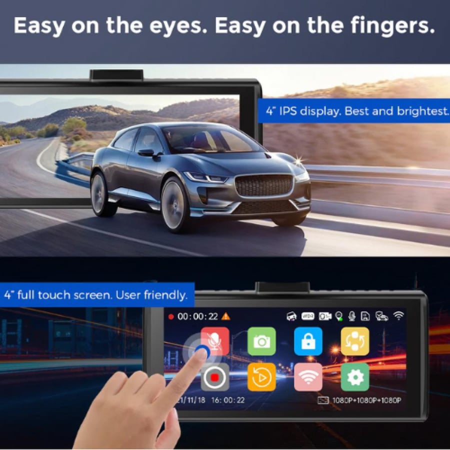 داش كام أزدوم بدقة 4K ثلاث قنوات أمامي وخلفي وداخلي M560