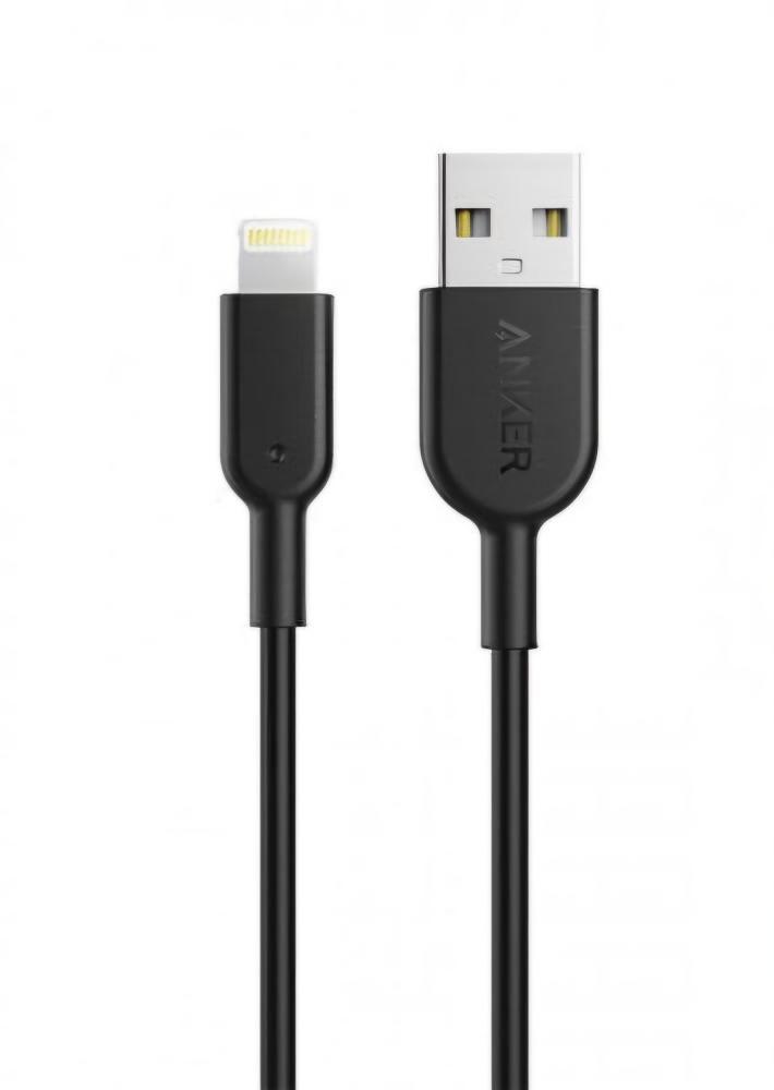 كيبل 0.9متر USB الى ايفون ربل اسود من ANKER