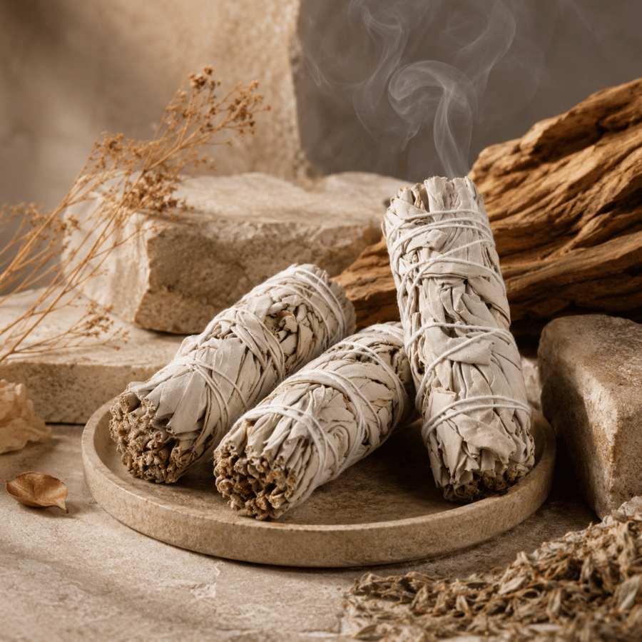 Organic white sage sticks, pack of 3 pieces