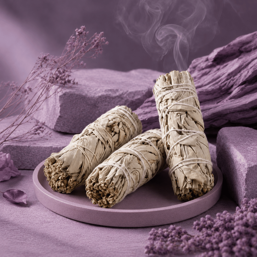 Organic white sage sticks, pack of 3 pieces