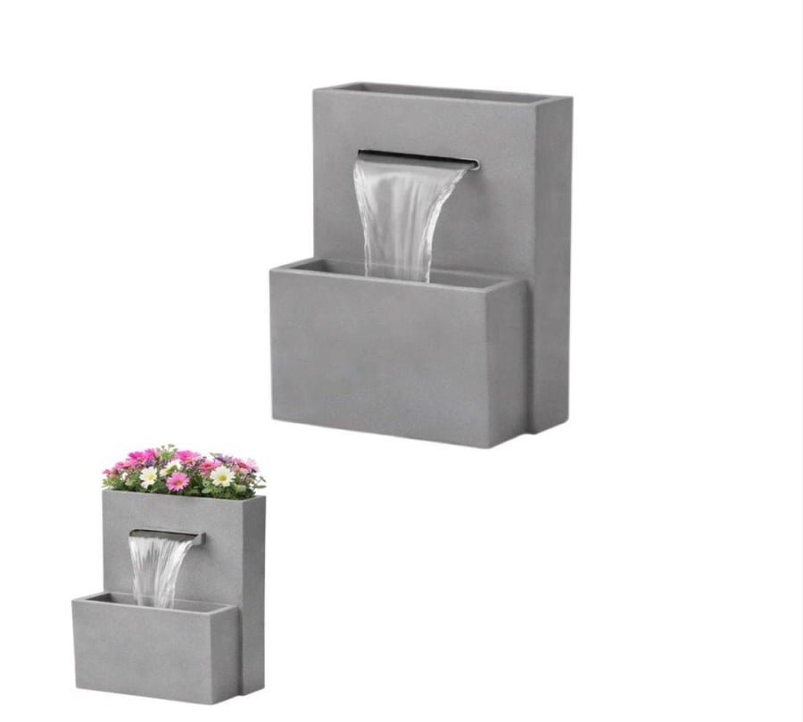 Gray waterfall with a basin