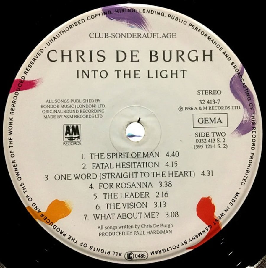 Chris de Burgh ‎– Into The Light