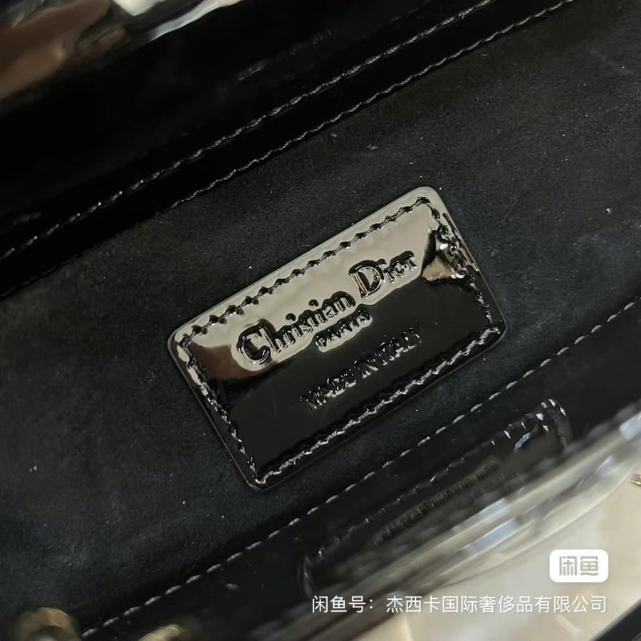 Lady Dior bag D Joy shiny leather
