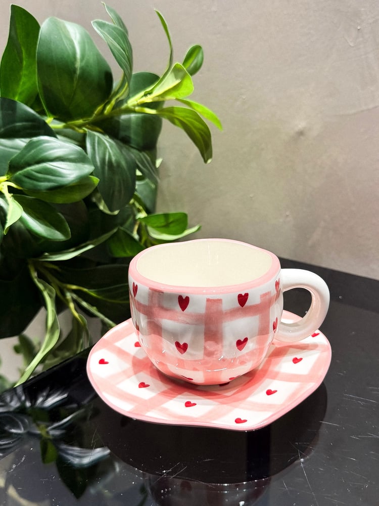 طقم كوب وصحن     Rosy Heart
