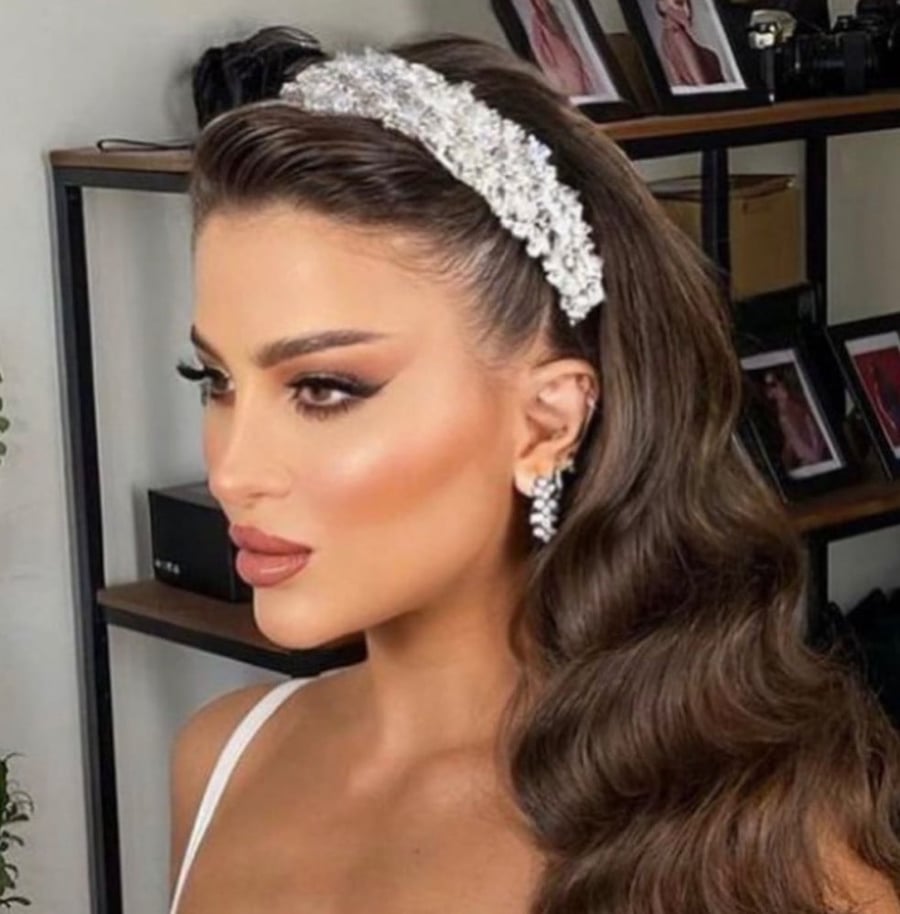 طوق كرستال اكسسوار شعر عروسة