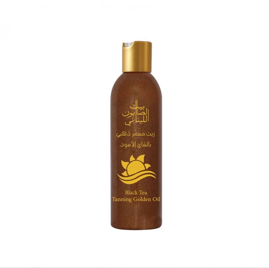 زيت التسمير الذهبي بالشاي الاسود | Black Tea Tanning Golden Oil | بيت الصابون اللبناني