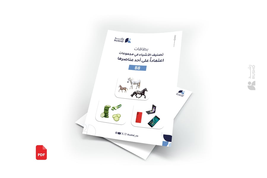 بطاقات التدريب: تصنيف الأشياء في مجموعات حسب عناصرها B8