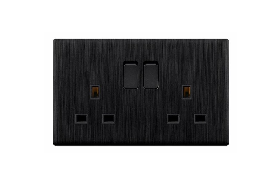 Double fuse with switch black piano color