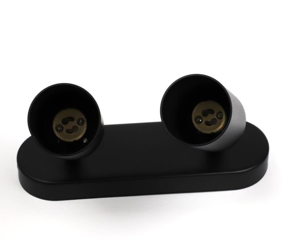 Rotating cylindrical GU10 black dual spotlight