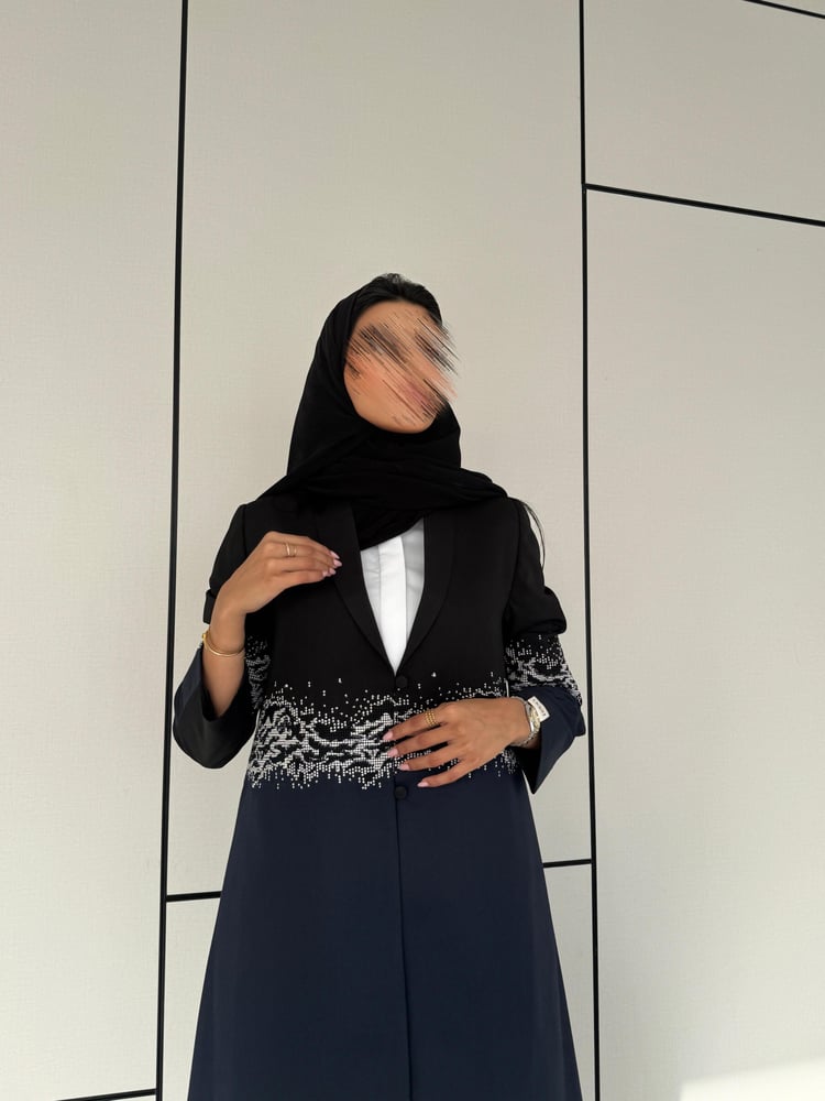 black and blue Abaya 159
