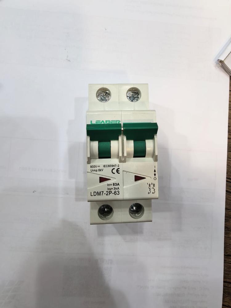 قاطعDC MCB,800V,63A2P