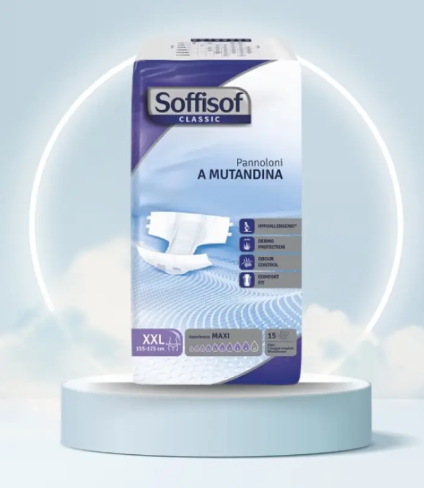 حفايظ كبار السن لزاق Soffisof (2XL) ايطالي عبوة 15 حبه