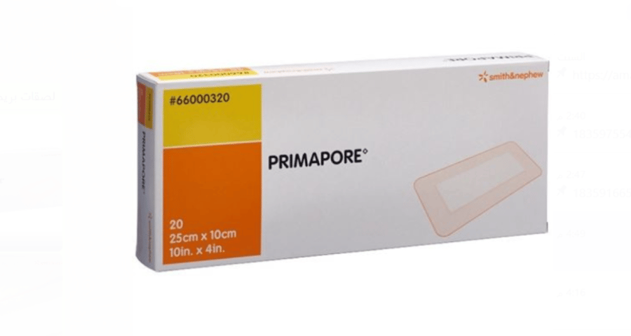 لاصق جراحي بريمابور 10سم×30سم PRIMAPORE عبوة 20 حبه