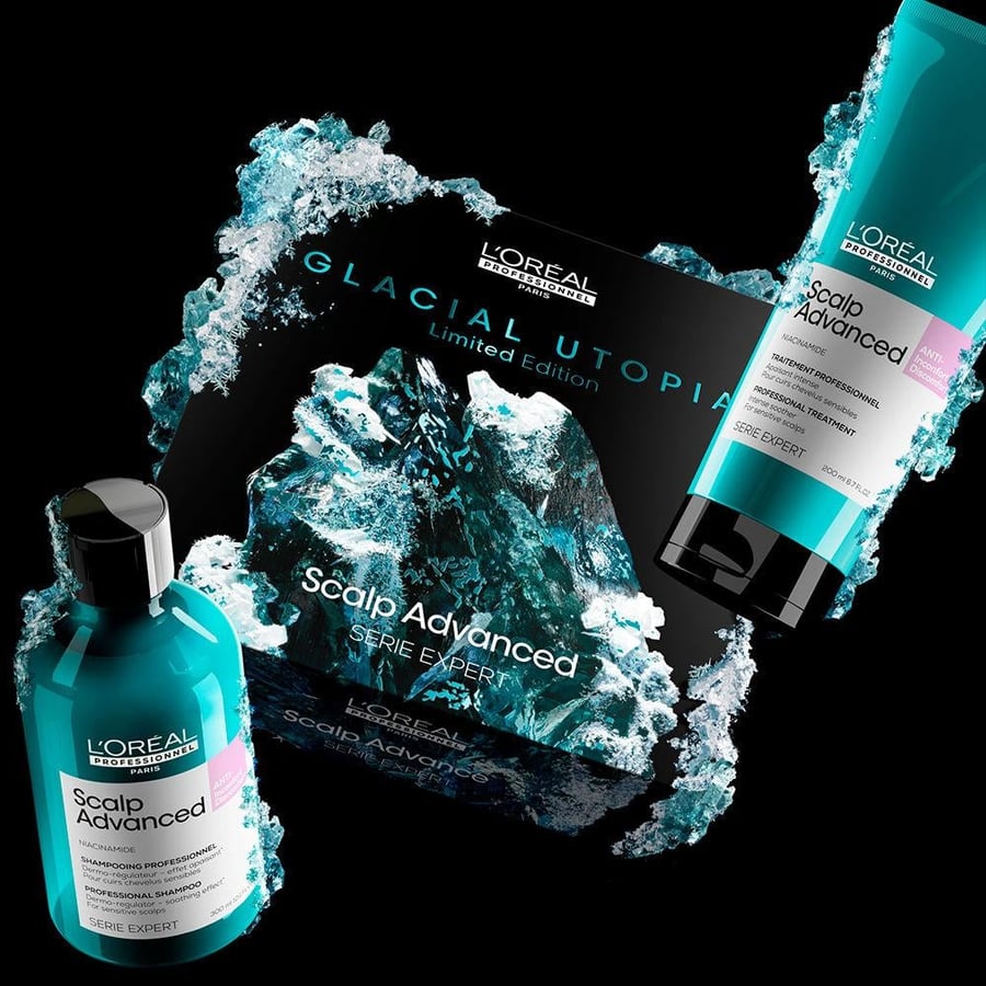 لوريال بروفسيونال سكالب ادفانسد SCALP ADVANCED NIACINAMIDE مجموعة العناية بفروة الرأس الدهنية الحساسة شامبو وبلسم