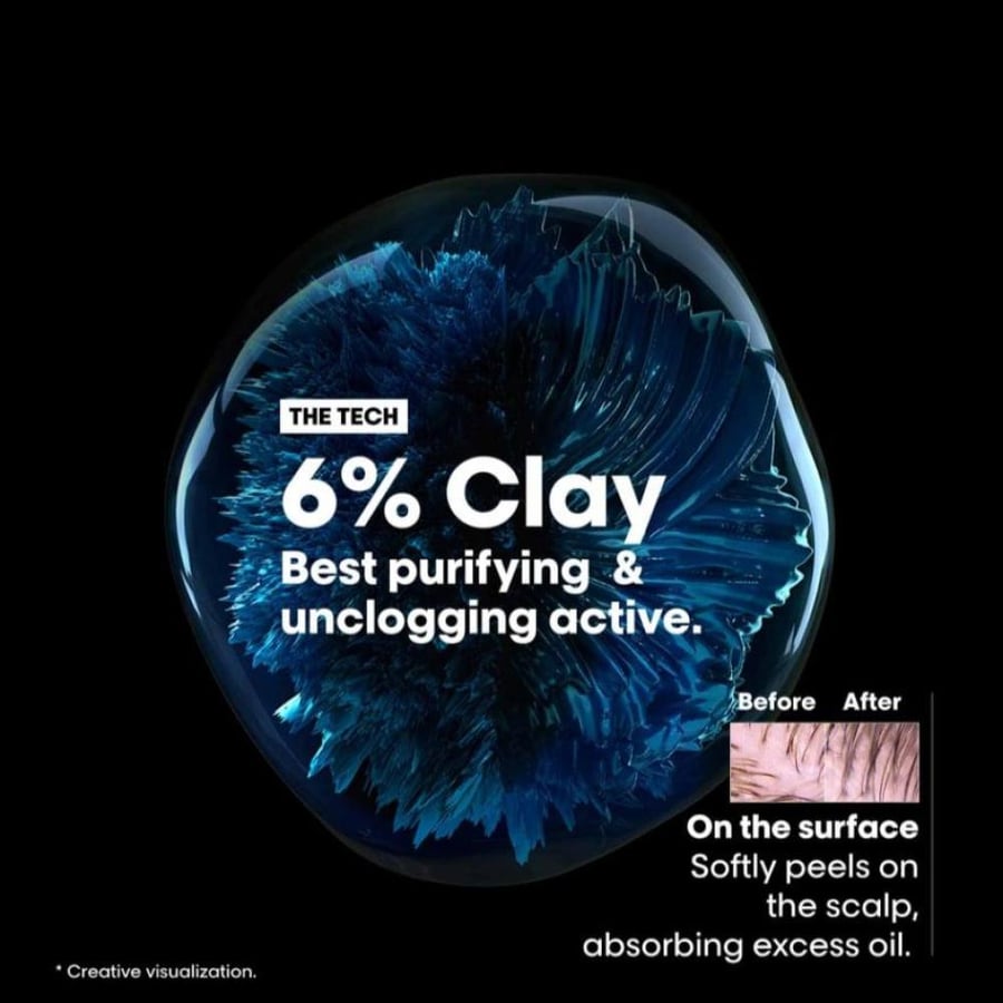 لوريال بروفسيونال سكالب ادفانسد CLAY 6% SCALP ADVANCED  شامبو وماسك 2في1 منظف عميق لفروة الرأس 500مل