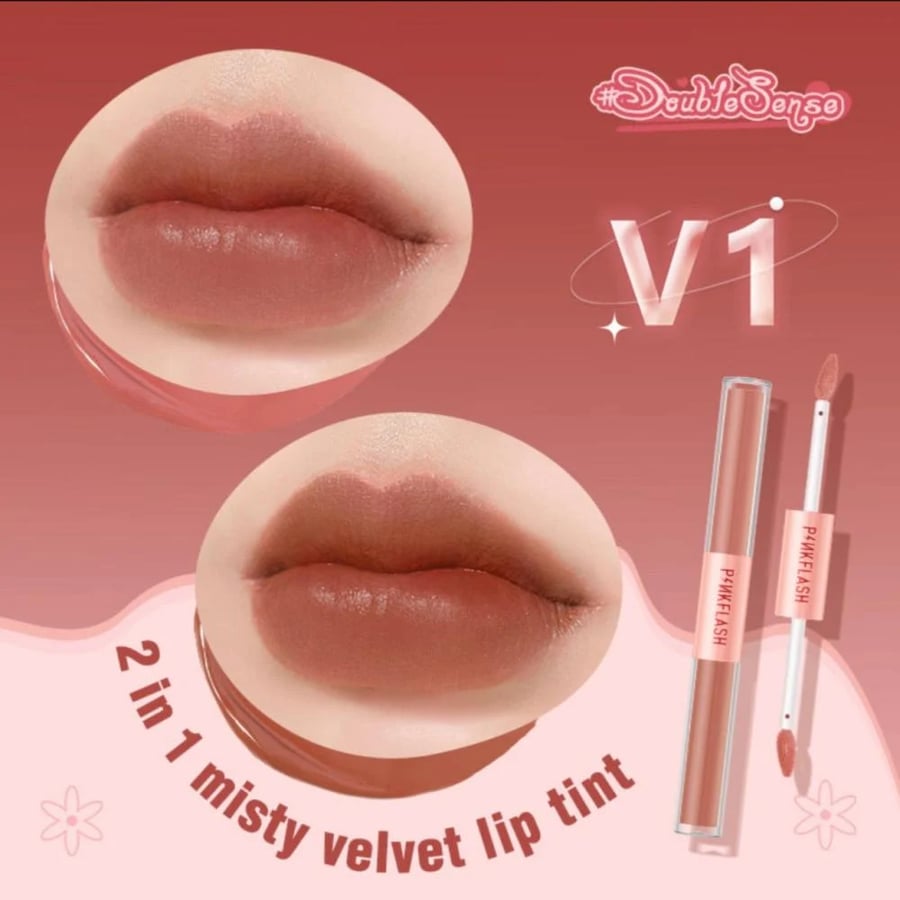 احمر و ملمع شفاه مزدوج PF-L13 V01  من بينك فلاش