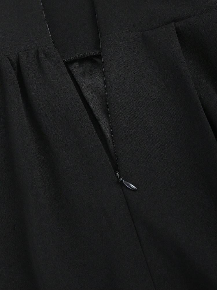 بنطال نسائي ذو خصر عالي وساق واسعة