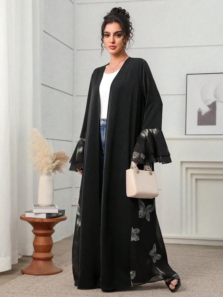 عباءة نسائية عربية طويلة الأكمام فضفاضة وعصرية