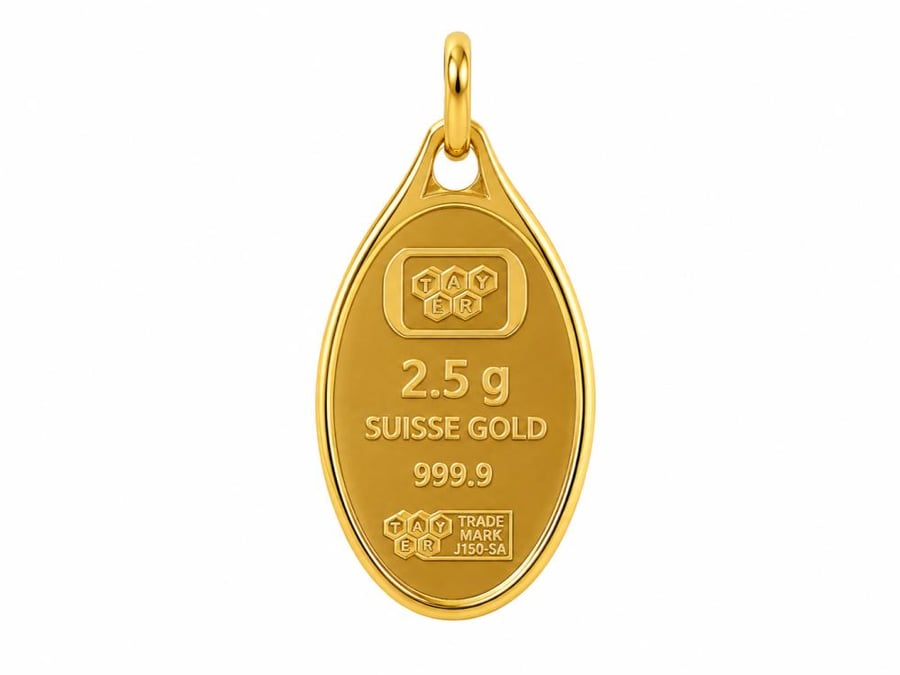 تعليقه ذهب بيضاوي 2.5 + 0.16 وزن العروه جرام