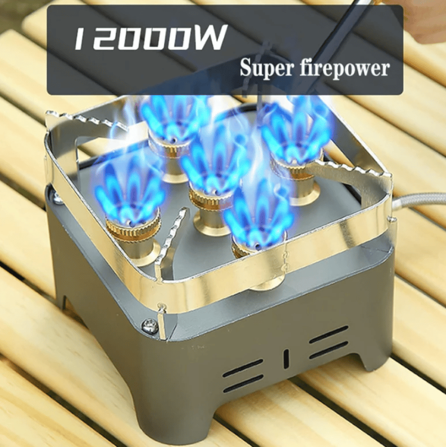Square stove with 5 burners 38490