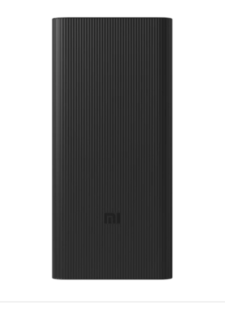 Xiaomi portable charger with two USB ports and one USB-C port, 30000 mAh capacity, 18W power, BHR9126GL - Black