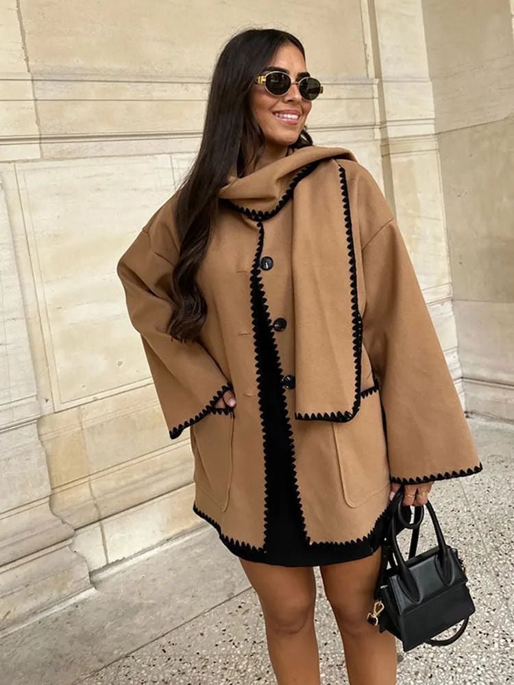 Coat with scarf