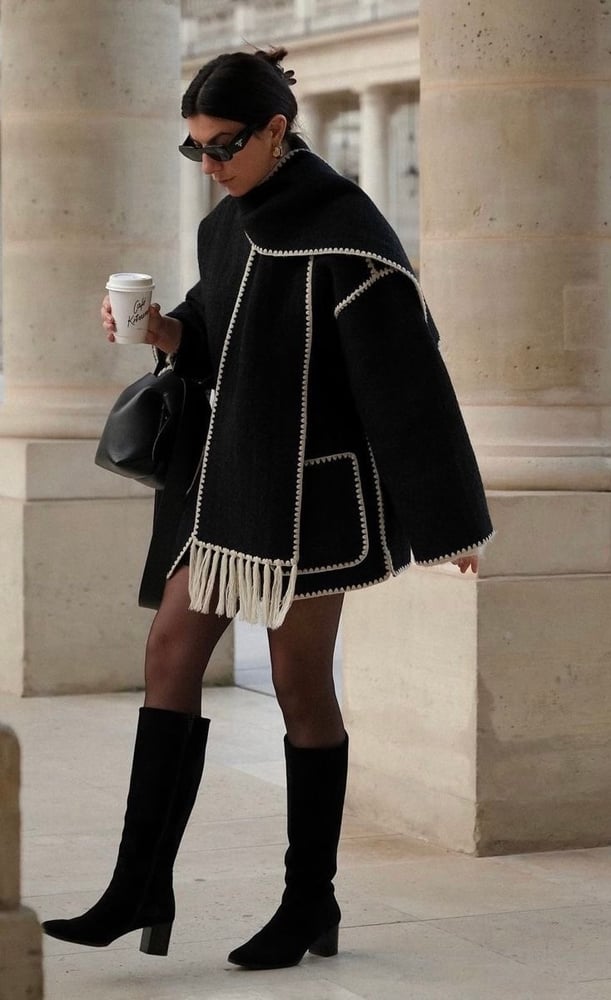 Coat with scarf