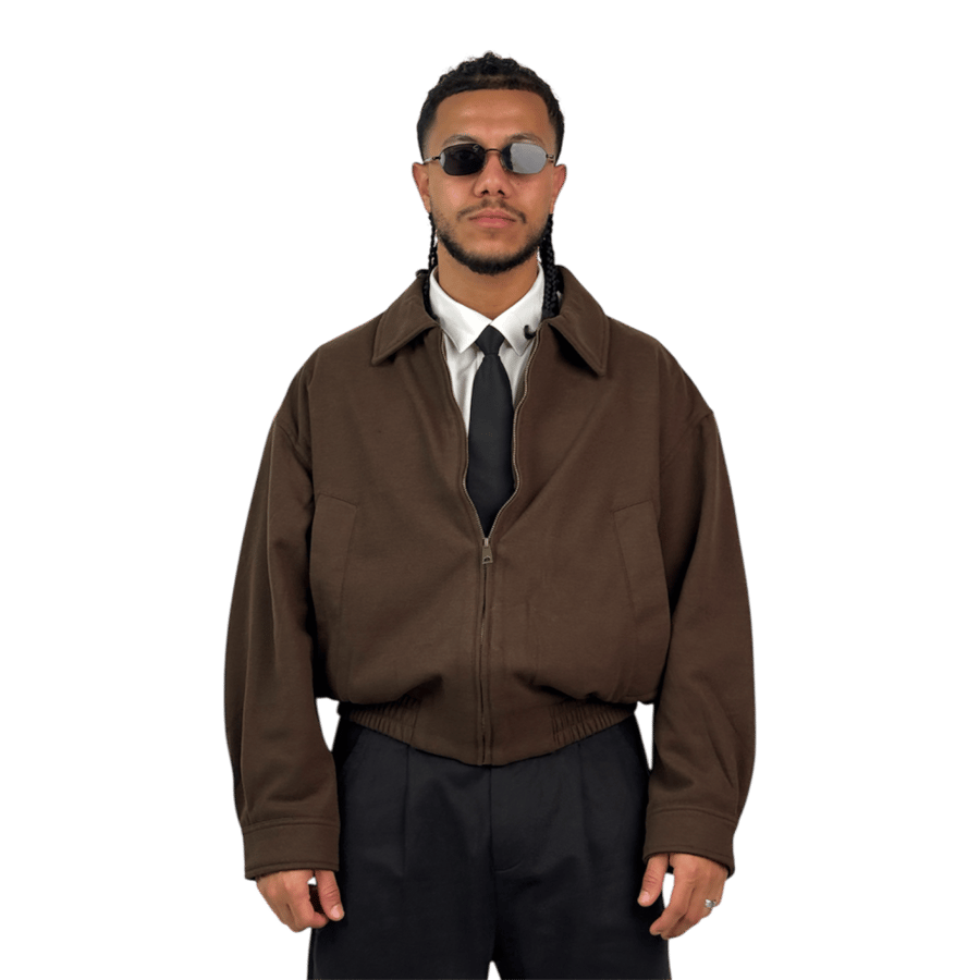 جاكيت بومبر رجالي بني Bomber jacket