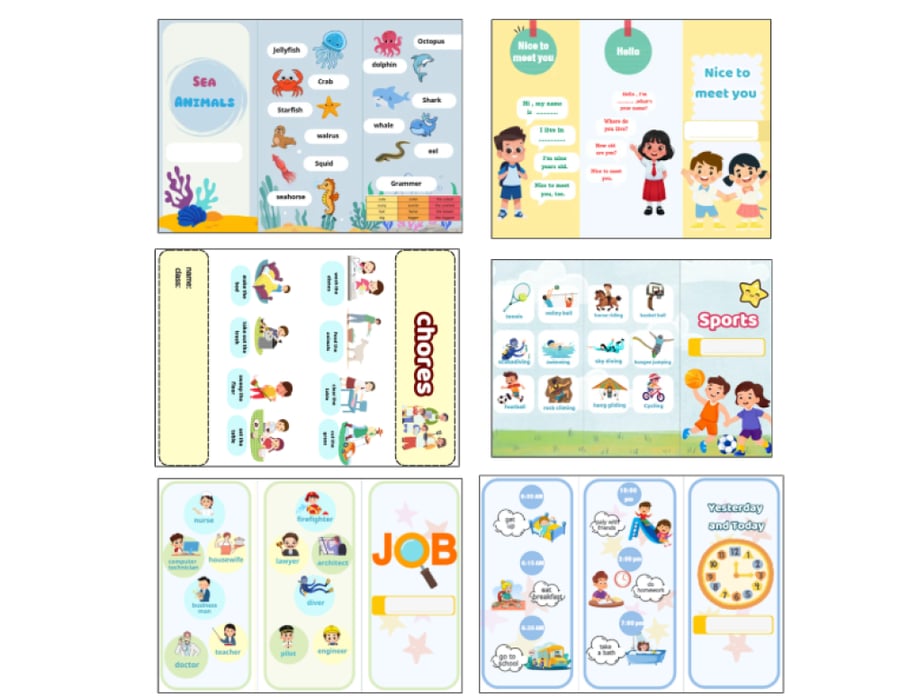 مطويات انجليزي ثالث جميع الوحدات