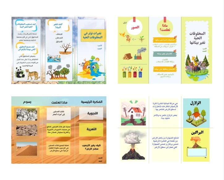 مطويات ثالث علوم -الترم الاول  آخر 6 دروس