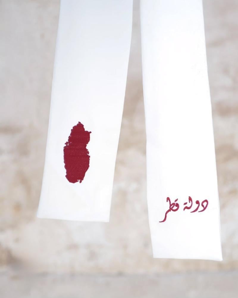 وشاح دولة قطر مع الخريطة