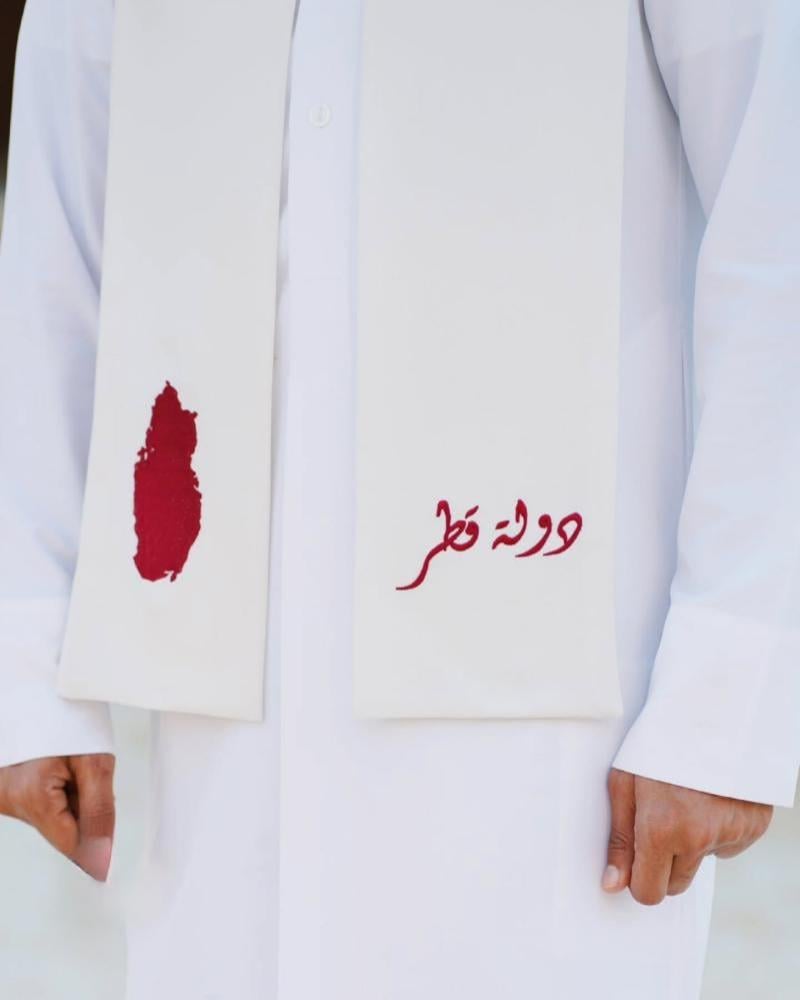 وشاح دولة قطر مع الخريطة