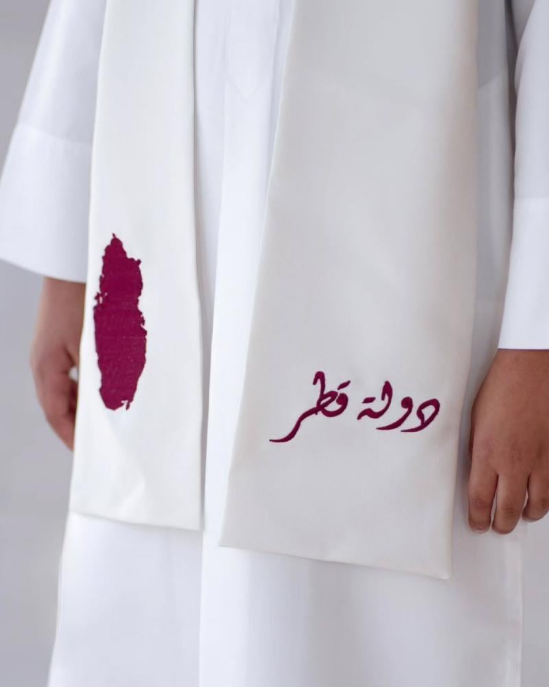 وشاح دولة قطر مع الخريطة