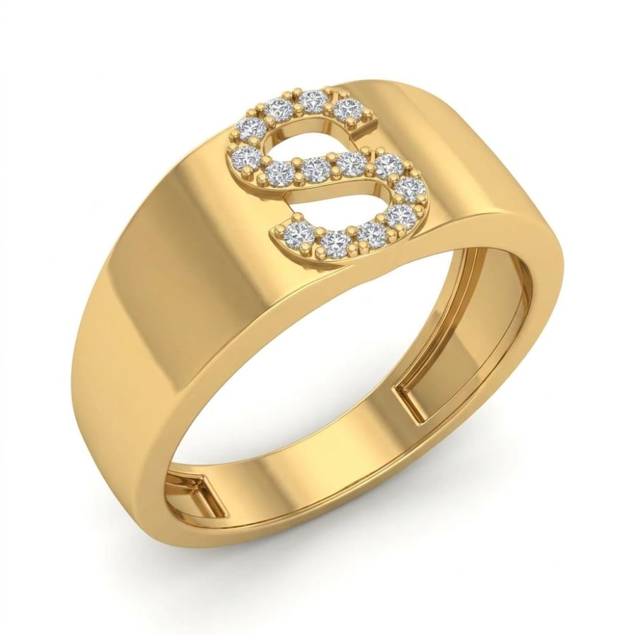 خاتم ذهب عيار 18 تصميم الماس