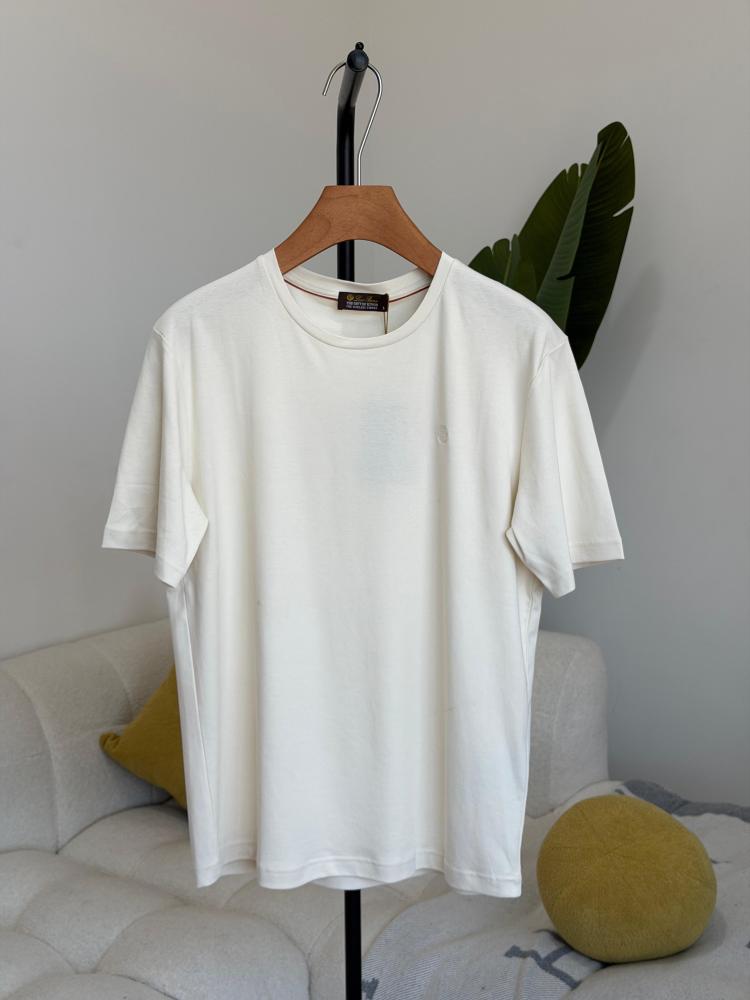 Men's T-shirt from Loro Piana with a round neck and logo pattern