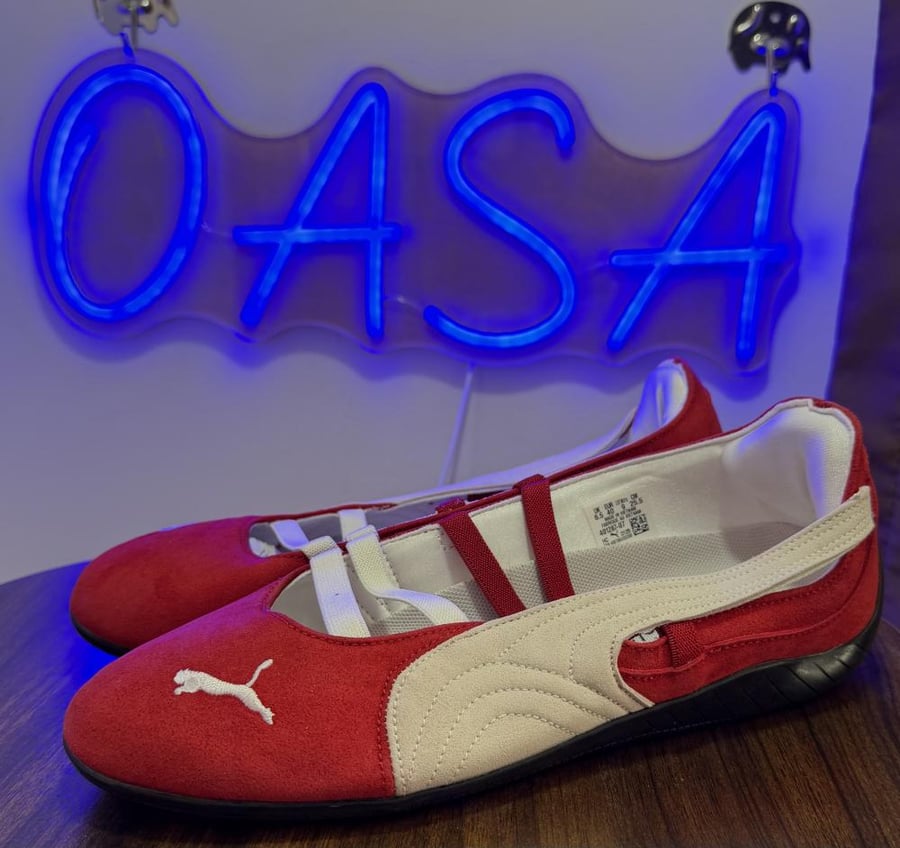 حذاء بوما سبيد كات باليه Puma speedcat ballet - أحمر وأبيض