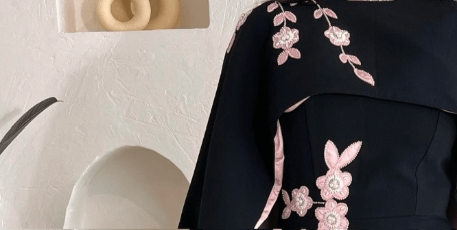فستان سهره بطبعات زهريه مورده
