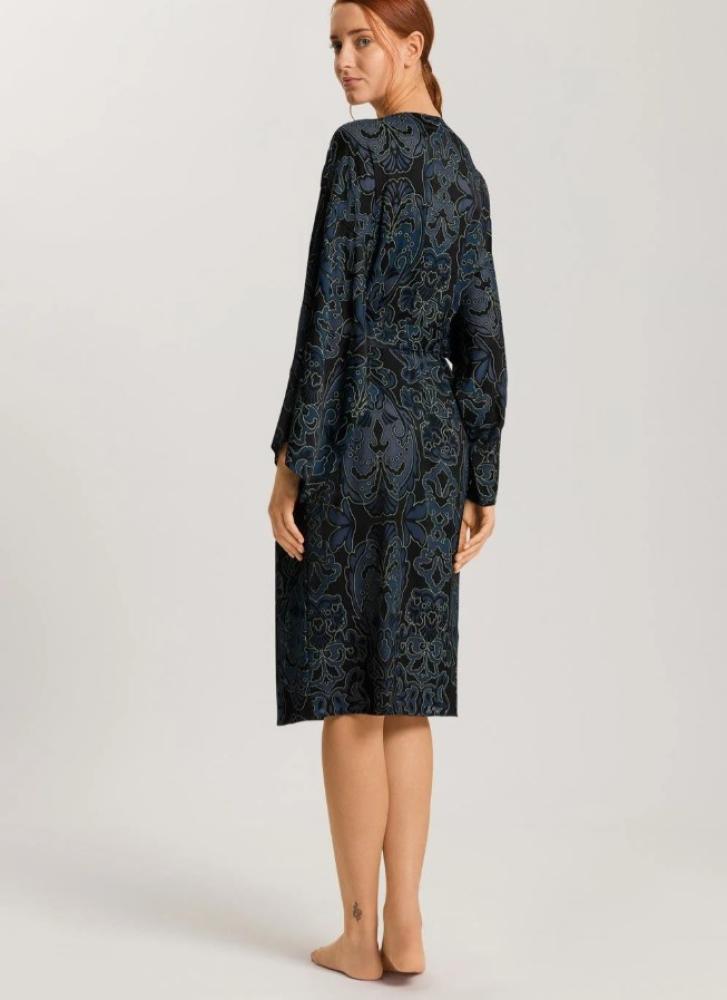 HANRO-Marlene Satin Trim Sheer Damask Kimono