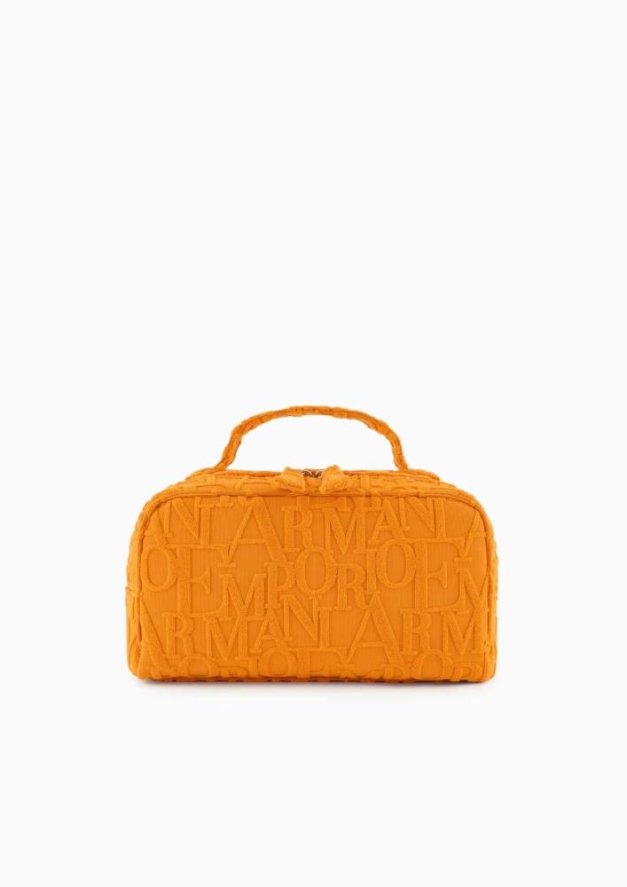 Emporio Armani - Beachwear satchel in bold 3D logo fabric