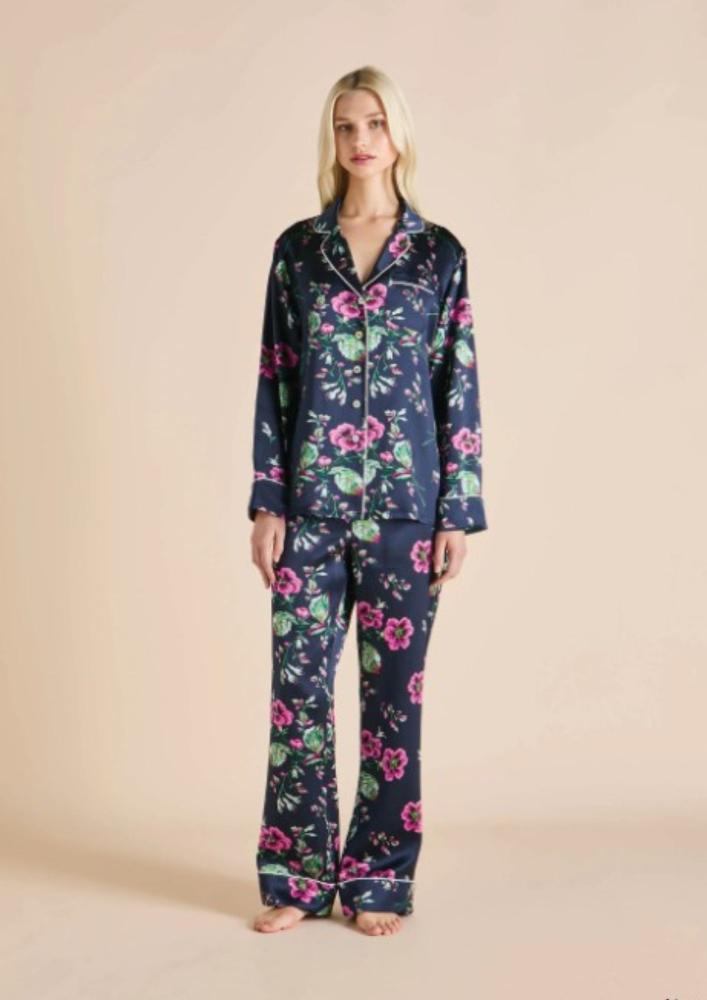 Olivia von Halle - Silk Satin Floral Pajama