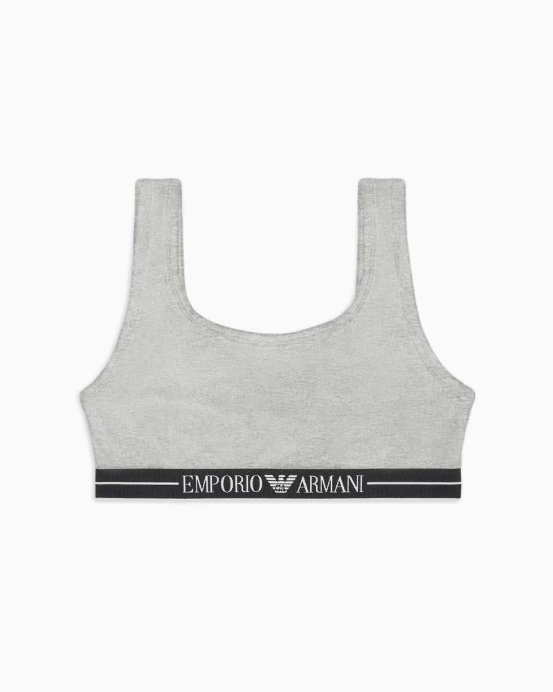 Emporio Armani - Organic-cotton bralette with logo underband