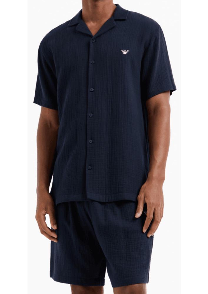 Emporio Armani - Pyjamas with crêpe Bermuda shorts