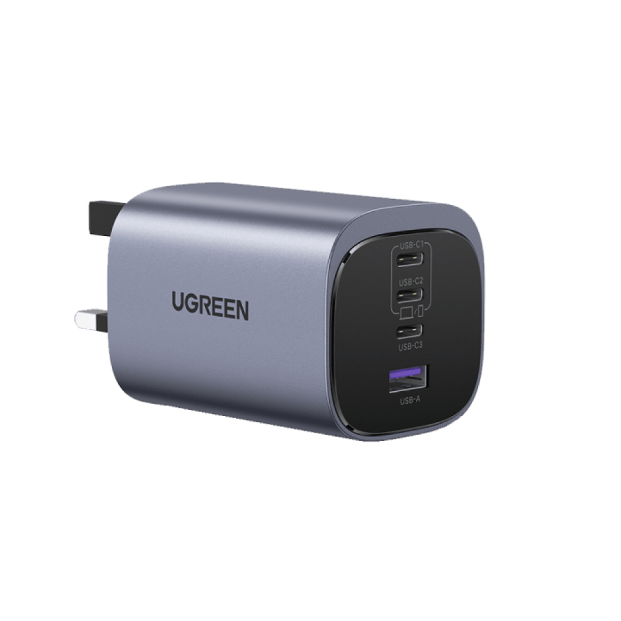 شاحن جداري UGREEN نيكسود S بقوة 100 واط بلون رمادي
