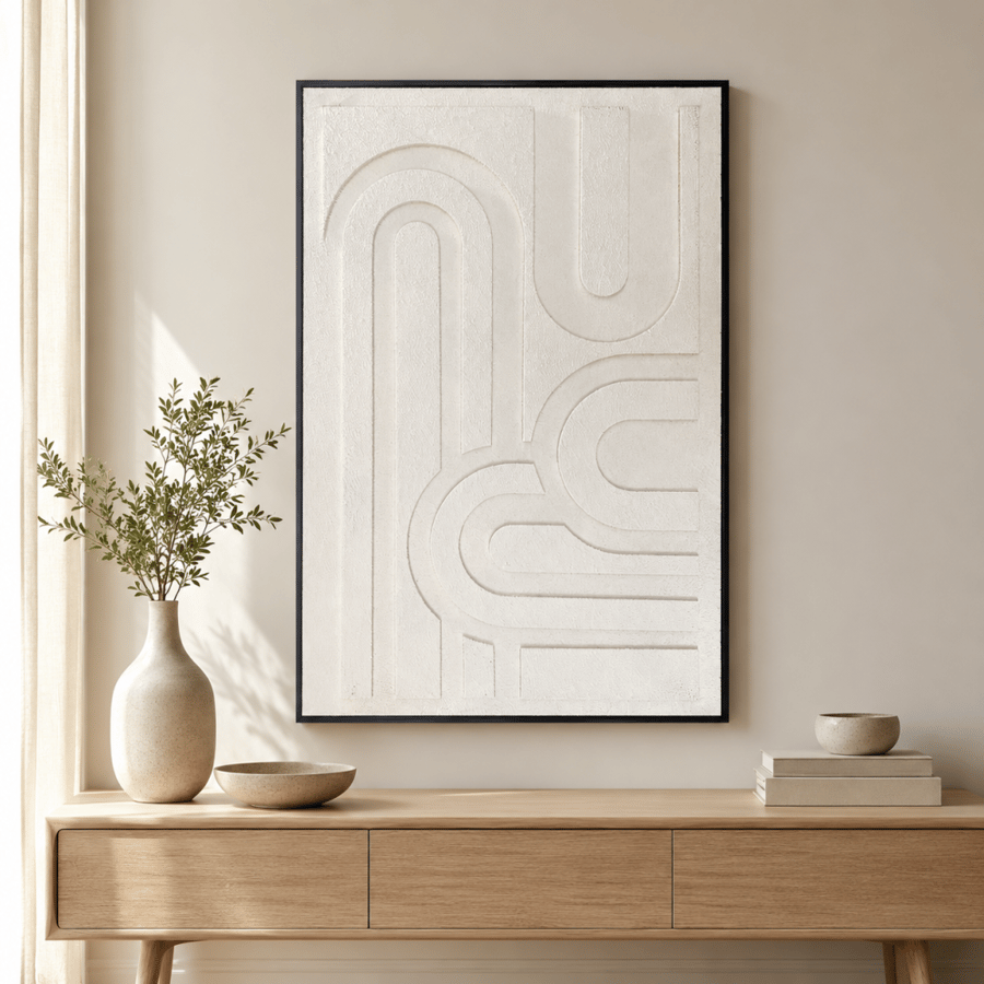 لوحة فنية بإطار أسود مقاس 80 × 120 سم