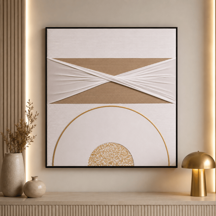 لوحة حائط مربعة بإطار أسود مقاس 100 × 100 سم