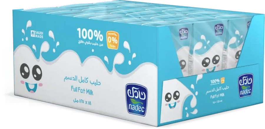 نادك حليب كامل الدسم 18 حبة 125 مل