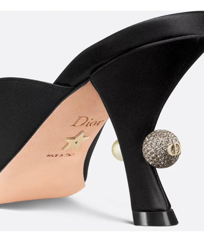 حذاء سلايد Dior Or Dior Tribales المفتوح من الخلف مع كعب