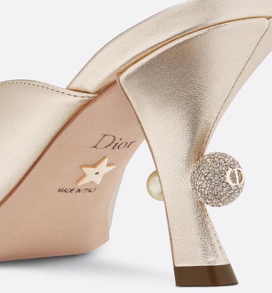 حذاء سلايد Dior Or Dior Tribales المفتوح من الخلف مع كعب