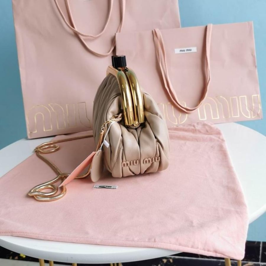 Miu Miu Belle Mini Matelassé Leather Clutch